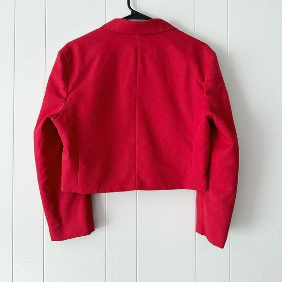 Petite Principles red cropped single breasted blazer jacket, size 12 - Picture 4 of 4